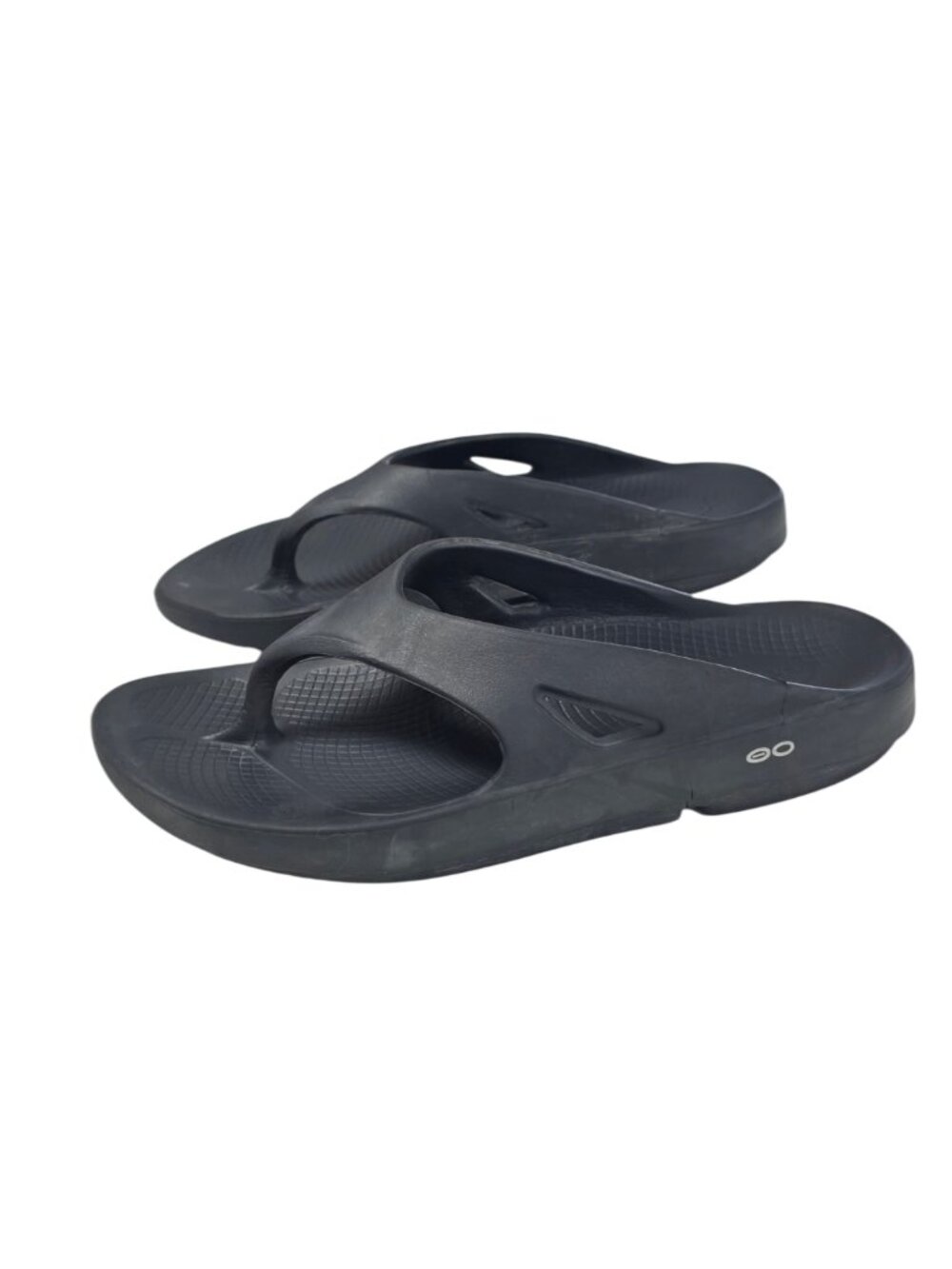 OOFOS OOriginal Thong Flip Flops, Black, Mens Size 12, Comfort, Slip On Sandals